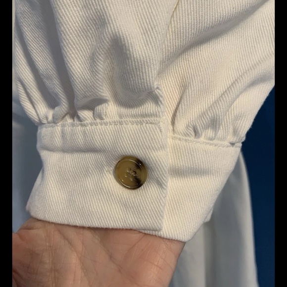 Who What Wear White Denim Button Down Dress Size Large - Picture 3 of 7